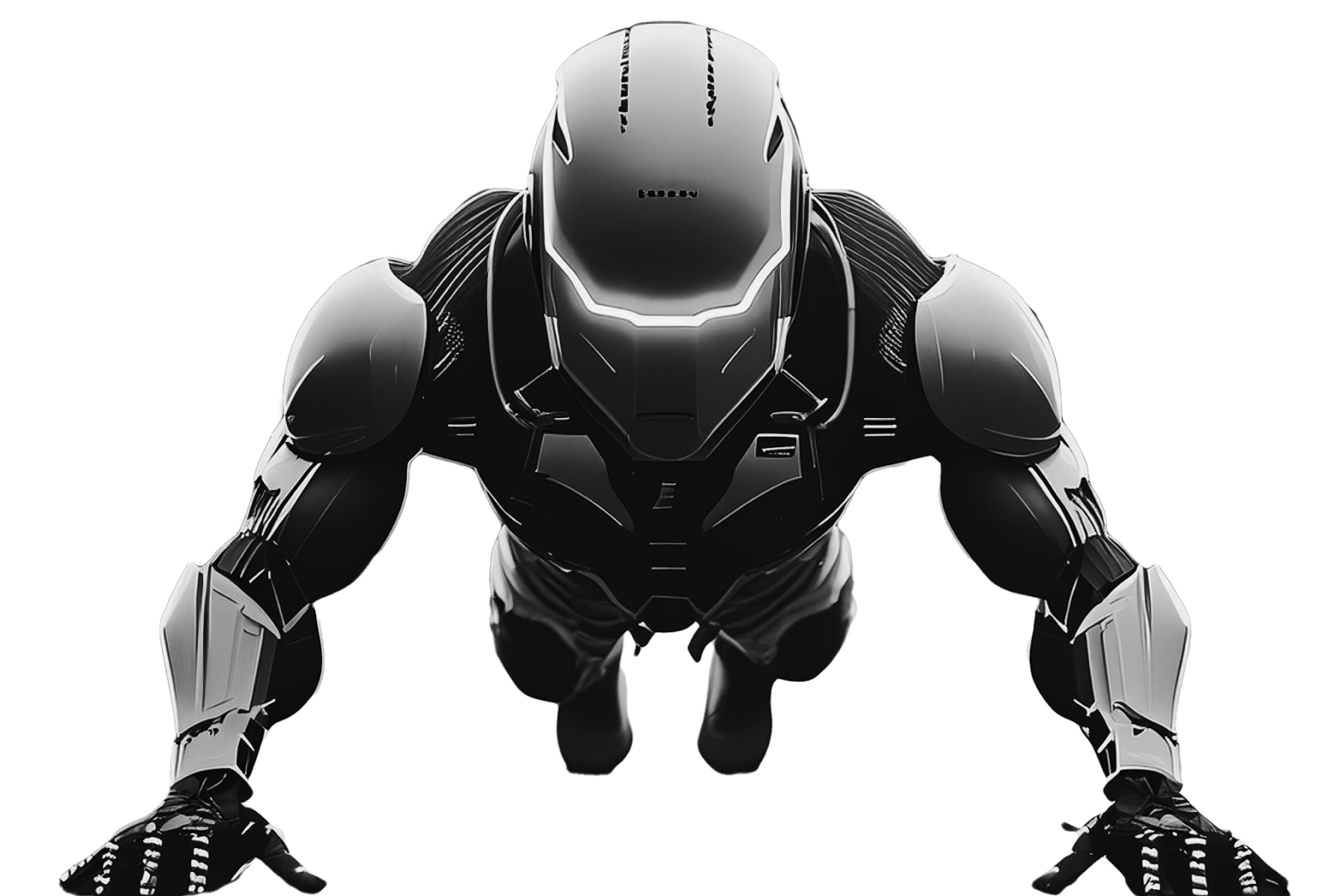 illustration générée par Firefly d'un robot faisant des pompes